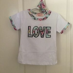 Shirt and short set boutique set hairbow included